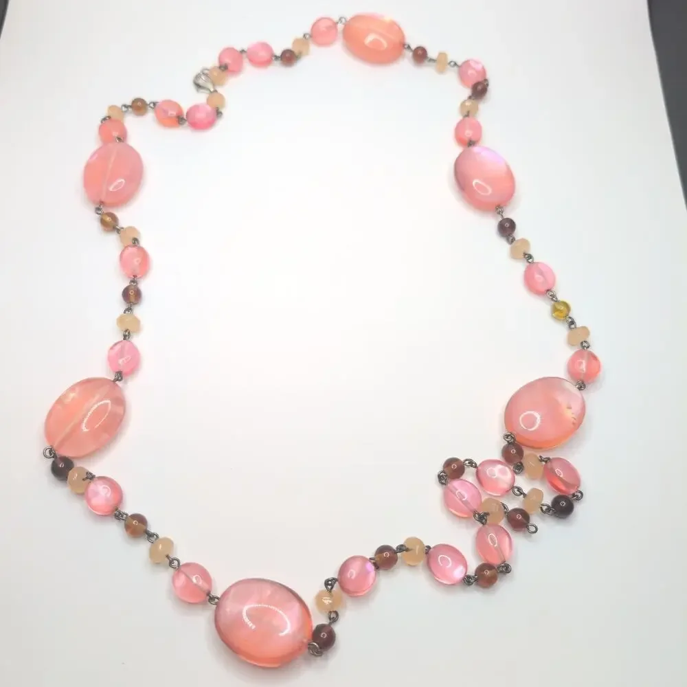 Pink Rhinestone Necklace Pendant Ring Lot Fairy Coquette Barbie Rose‎